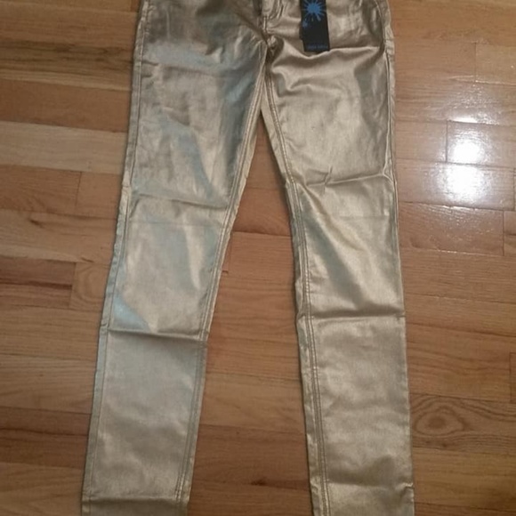 Gold Metallic Stretch Skinny Jeggings - Tall - Picture 6 of 6